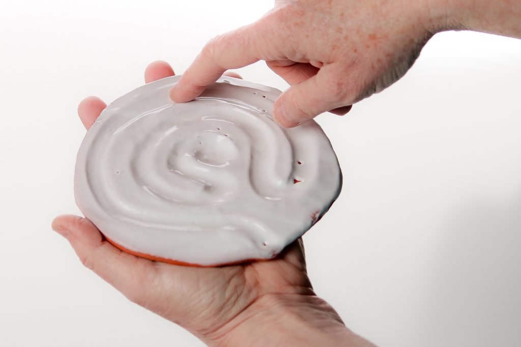 Hold in the palm of one hand while tracing the path with the fingers of your other hand. Calming, relaxing, centering.