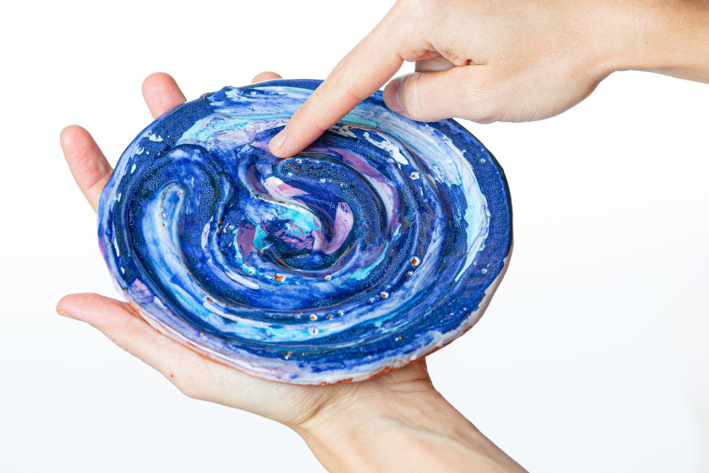 ceramic finger labyrinth blue